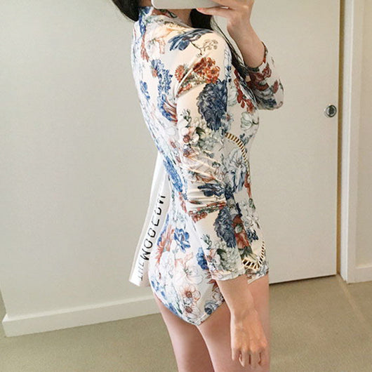 Traje de Baño Enterizo Coreano Modesto con Soporte de Busto y Diseño Triangular Sensual - Image 4