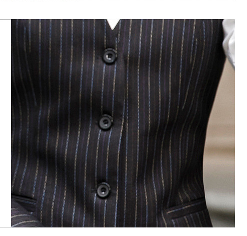 Uniforme Profesional Rayas Cuello V - Delantal de Trabajo Elegante - Image 5
