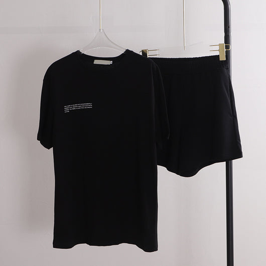 Set de Playera y Shorts para Parejas - Diseño Minimalista Cuello Redondo - Image 6