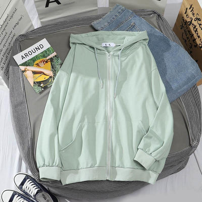 Abrigo Sudadera con Capucha y Manga Larga en Colores Lisos - Image 35