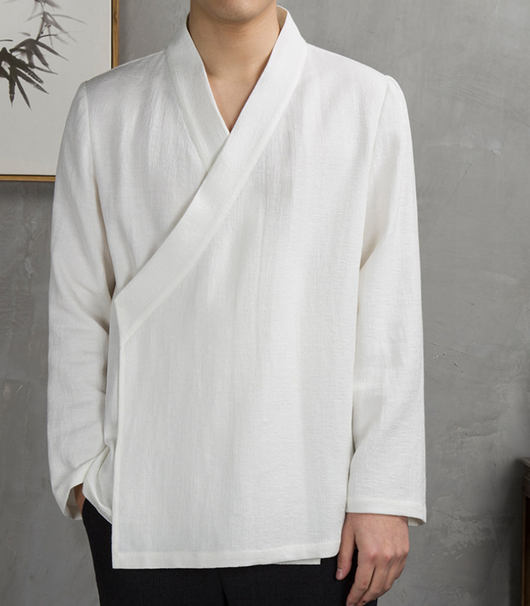 Camisa Tang Hanfu Tradicional - Lino Algodón para Hombre Estilo Retro Chino - Image 6