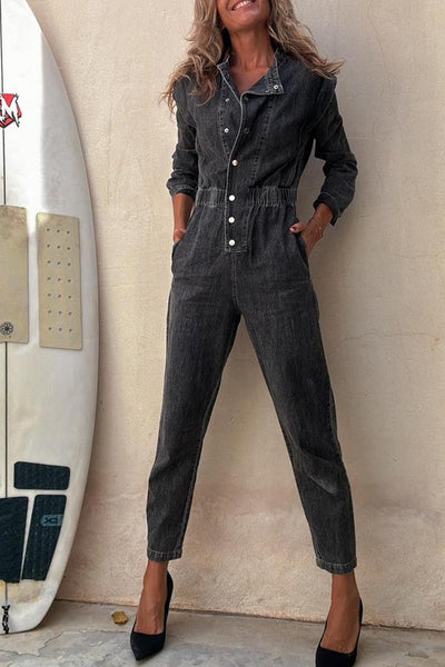 Jumpsuit Casual Mujer con Bolsillos - Diseño Street Lavado - Image 18