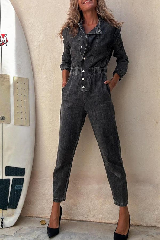 Jumpsuit Casual Mujer con Bolsillos - Diseño Street Lavado - Image 18