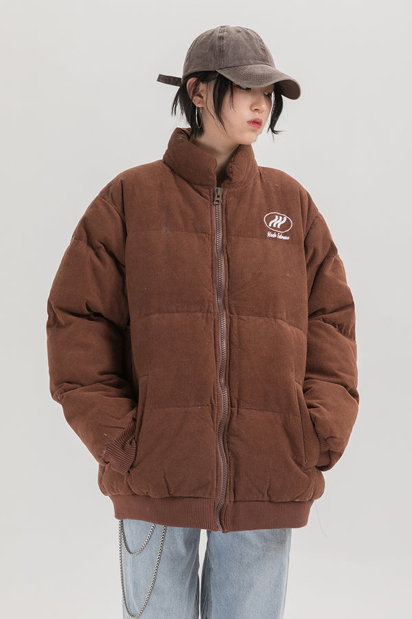 Chaqueta Acolchada Retro con Cuello Alto para Hombre