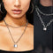 Vintage Chain Heart Lock Pendant B Sliver