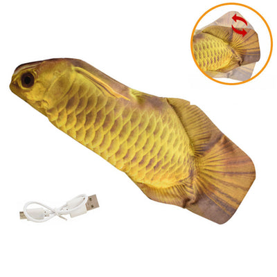 Orange and white clownfish plush cat toy with black accents, featuring a small zipper on its underside. - Image 14
