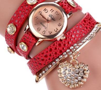 Reloj Pulsera con Colgante de Diamante Textura Lichi y Correa PU - Image 9