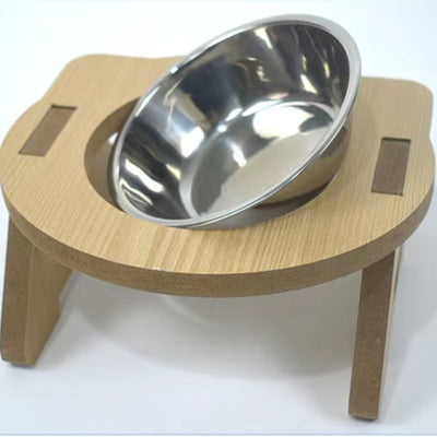 Comedero Doble para Gatos de Madera con Protección Cervical y Tazones Antivuelco - Image 11