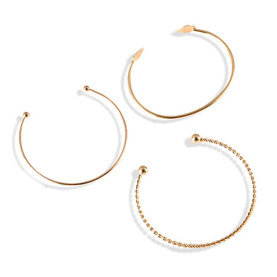 Pulsera de Tres Piezas con Hojas de Personalidad Simple - Image 2