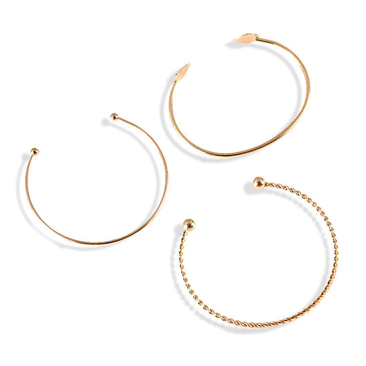 Pulsera de Tres Piezas con Hojas de Personalidad Simple - Image 2