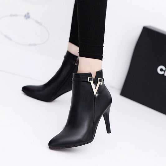 Botas Infantiles de Tacón Stiletto Punta Afilada Estilo Coreano para Otoño e Invierno - Image 2