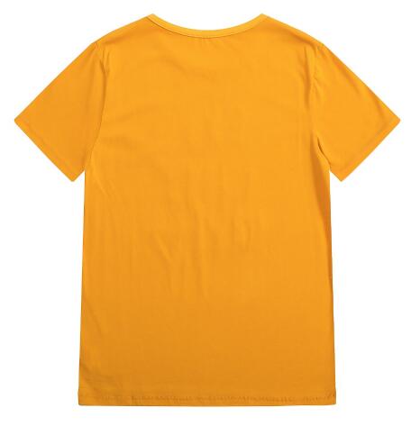 Playera de Algodón para Mujer Oversized con Letras - Amarillo