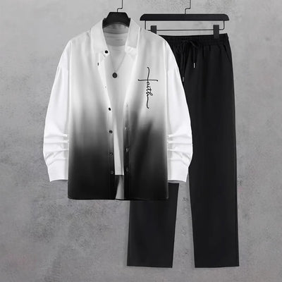Conjunto Degradado de Color - Camisa y Pantalón de Manga Larga - Image 3