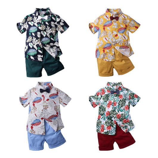 Conjunto de Dos Piezas: Playera Infantil Estampada de Manga Corta