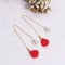 Female tassel earrings pearl earrings Rojo