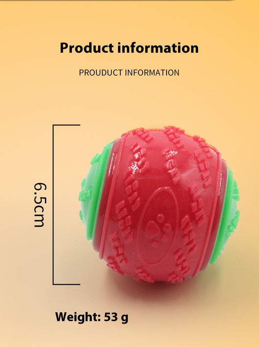 Orange and blue two-tone pet toy ball with textured surfaces for dog molar cleaning and training. - Image 17