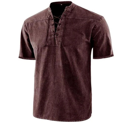 Camisa Retro Hombre Cuello de Corbata Manga Corta Verano - Image 15