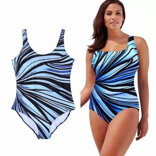 Bikini Enterizo Estampado a Rayas - Image 17