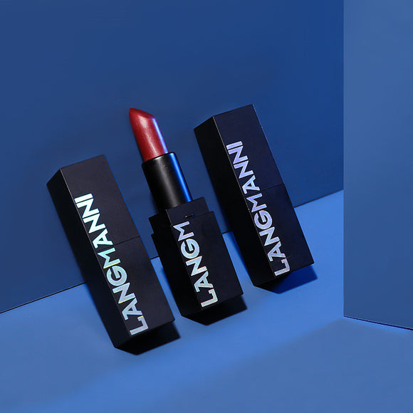 Glaseado Labial Bicolor con Barra Plateada Doble Efecto Mate