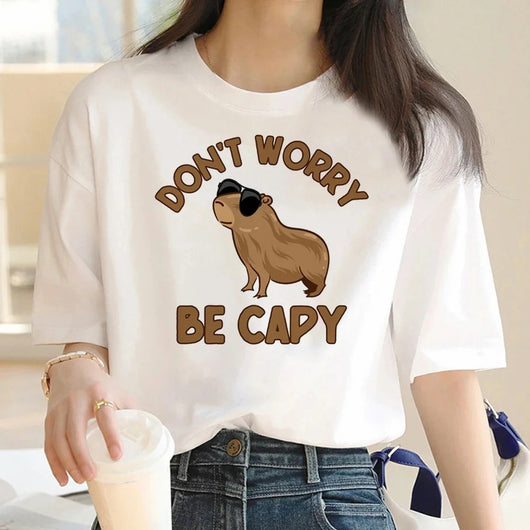 Playera Vintage Capibara para Mujer - Diseño Cartoon Adorable - Image 15