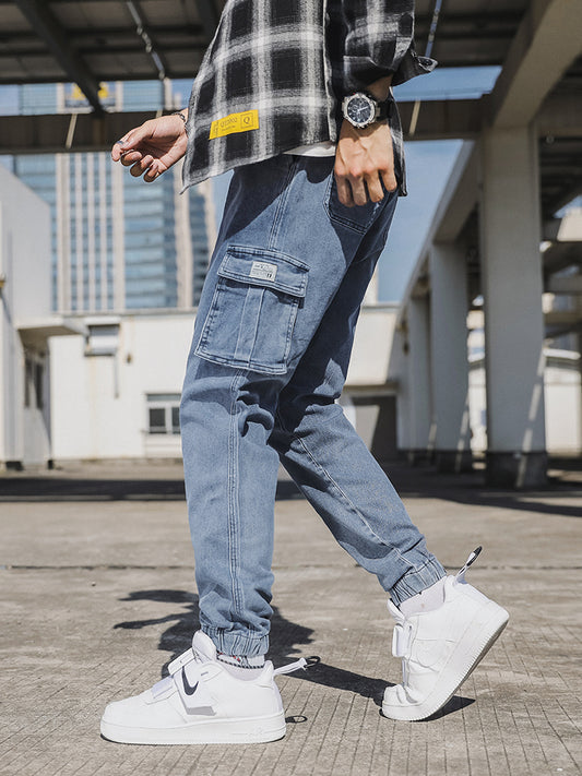 Pantalones Cargo Retro Japoneses Talla Grande Holgados Estilo Casual