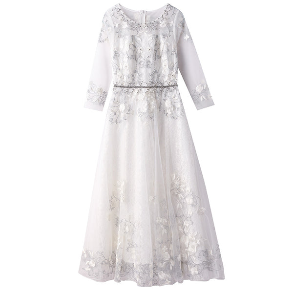 Vestido Largo Bordado con Cuentas para Mujer - Image 5