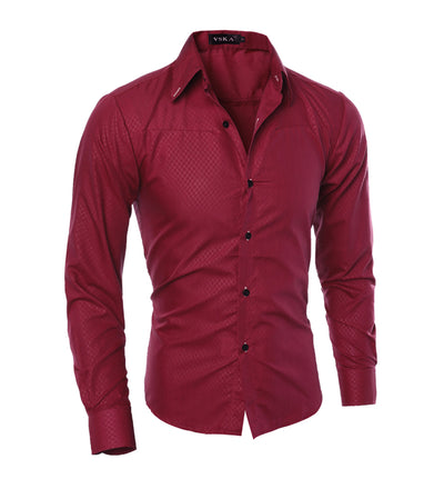 Camisa de Cuadros Diamante para Hombre - Manga Larga Elegante - Image 4