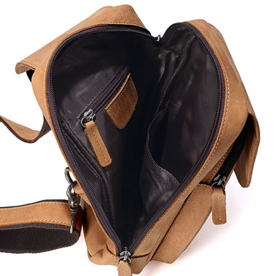 Bolsa de Pecho Vintage Cuero Crazy Horse - Bandolera Deportiva para Hombre - Image 4