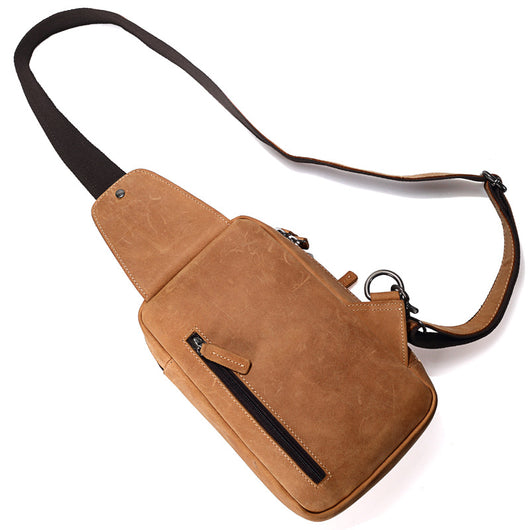 Bolsa de Pecho Vintage Cuero Crazy Horse - Bandolera Deportiva para Hombre - Image 3
