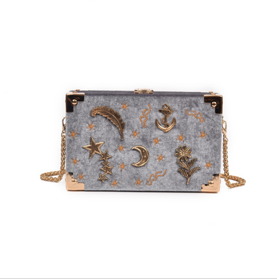 Bolso Bandolera Cuadrado con Bordado de Estrellas - Image 9