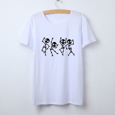 Playera Calavera y Rosa Manga Corta Cuello Redondo Verano - Image 14