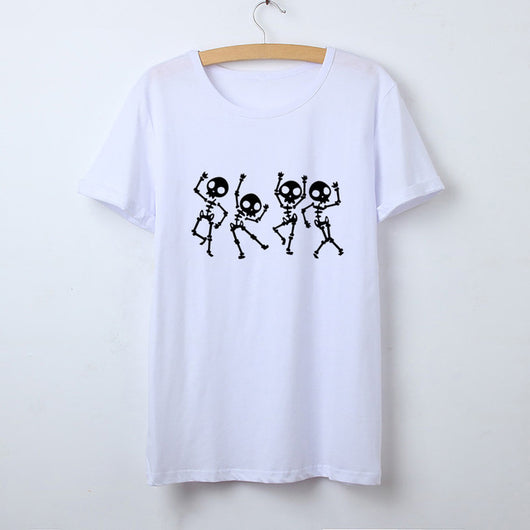 Playera Calavera y Rosa Manga Corta Cuello Redondo Verano - Image 14