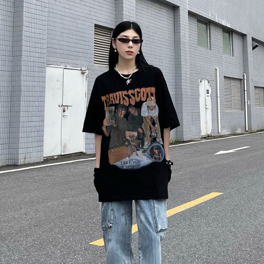 Camisa Oversize Estilo Urbano Retro Vintage