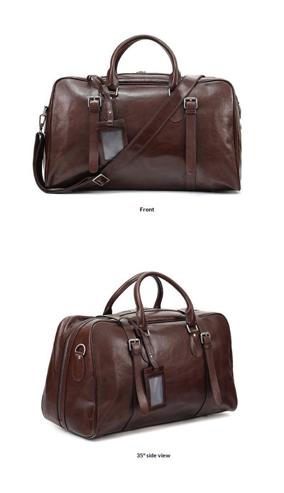 Bolsa de Viaje Ejecutiva de Cuero Estilo Retro - Gran Capacidad - Image 12
