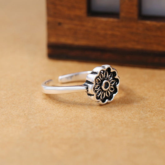 Anillo de Loto Vintage Plata Tailandesa para Mujer - Image 4