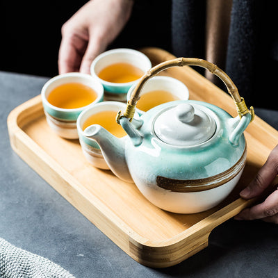 Juego de Tetera y Tazas de Cerámica Japonesa Artesanal - Image 2