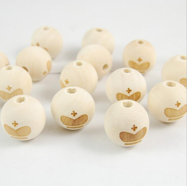 Cuentas de Madera Grabadas a Láser para Joyería DIY