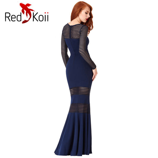 Vestido Sirena Rayas Elegante Efecto Perspectiva - Image 2