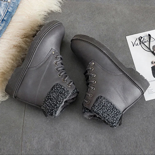 Botas de Nieve Térmicas con Cordones de Algodón - Image 11