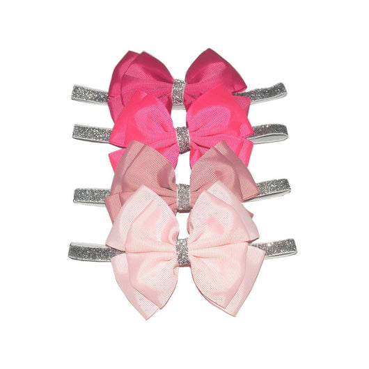 Diadema Infantil con Moño Plateado Doble - Accesorio de Moda Europeo y Americano - Image 3