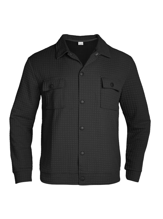 Camisa Tejida Suelta a Cuadros Jacquard para Hombre - Estilo Casual y Profesional - Image 3