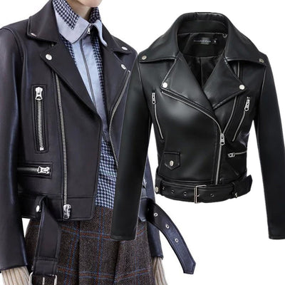 Chaqueta de Cuero Corta para Mujer - Image 3