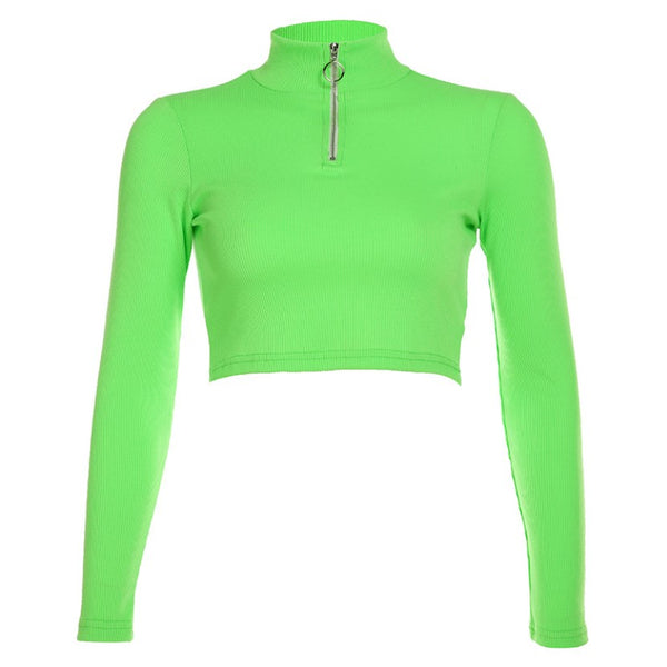 Playera Cuello Alto Tejido Corta