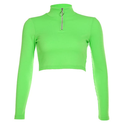 Playera Cuello Alto Tejido Corta