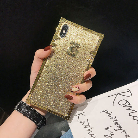 Funda para teléfono cuadrada dorada con brillo - Image 17