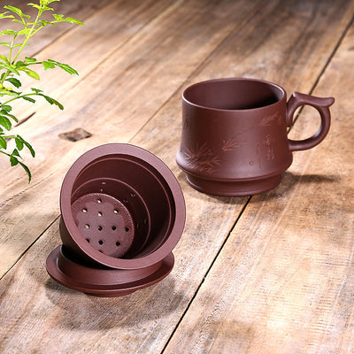 Taza de Té Doble de Cerámica Púrpura Artesanal - Image 4