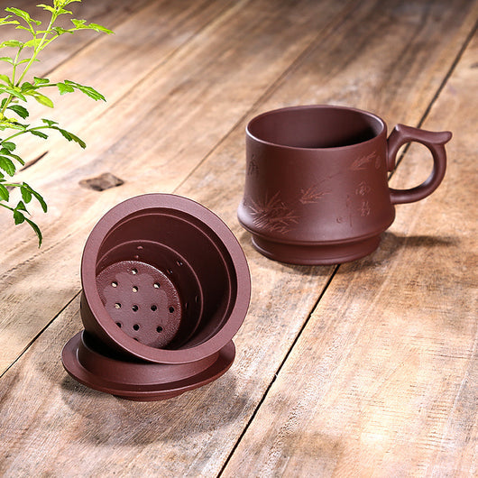 Taza de Té Doble de Cerámica Púrpura Artesanal - Image 4
