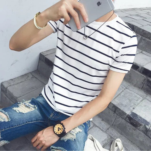 Playera a Rayas Casual para Hombre