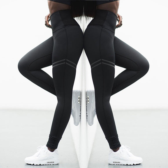 Pantalones Yoga Cintura Alta Rayas Elásticos - Leggins Deportivos 7/8