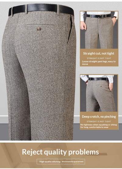 Pantalones de Vestir Clásicos Hombre Talle Alto Pierna Recta sin Arrugas - Image 15